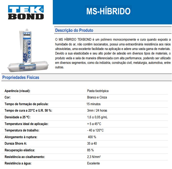 Fixa Tudo Ms Hibrido 400Gr Tekbond