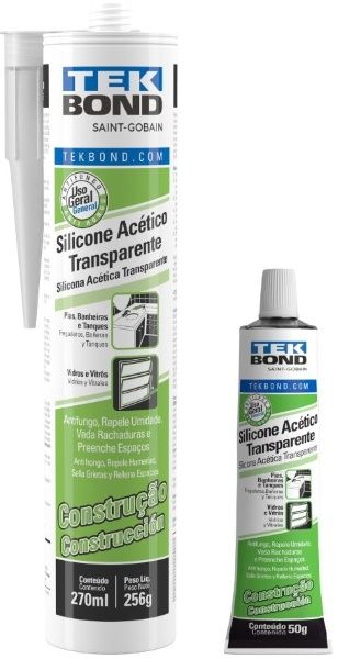 Silicone Acetico Transparente 256G Tekbond