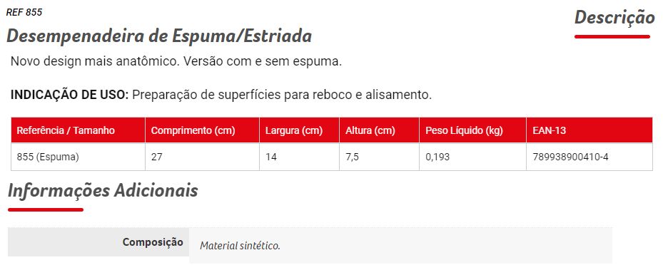 Desemp C/Espuma 14X27 855 Condor