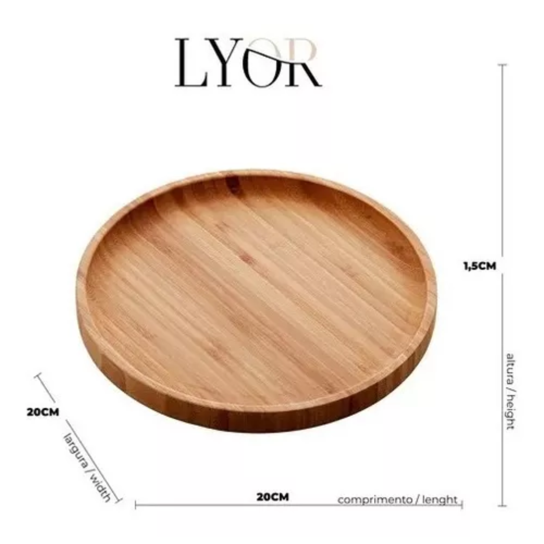 Bandeja Bambu Round 20X20X2,0Cm 1361 Lyor
