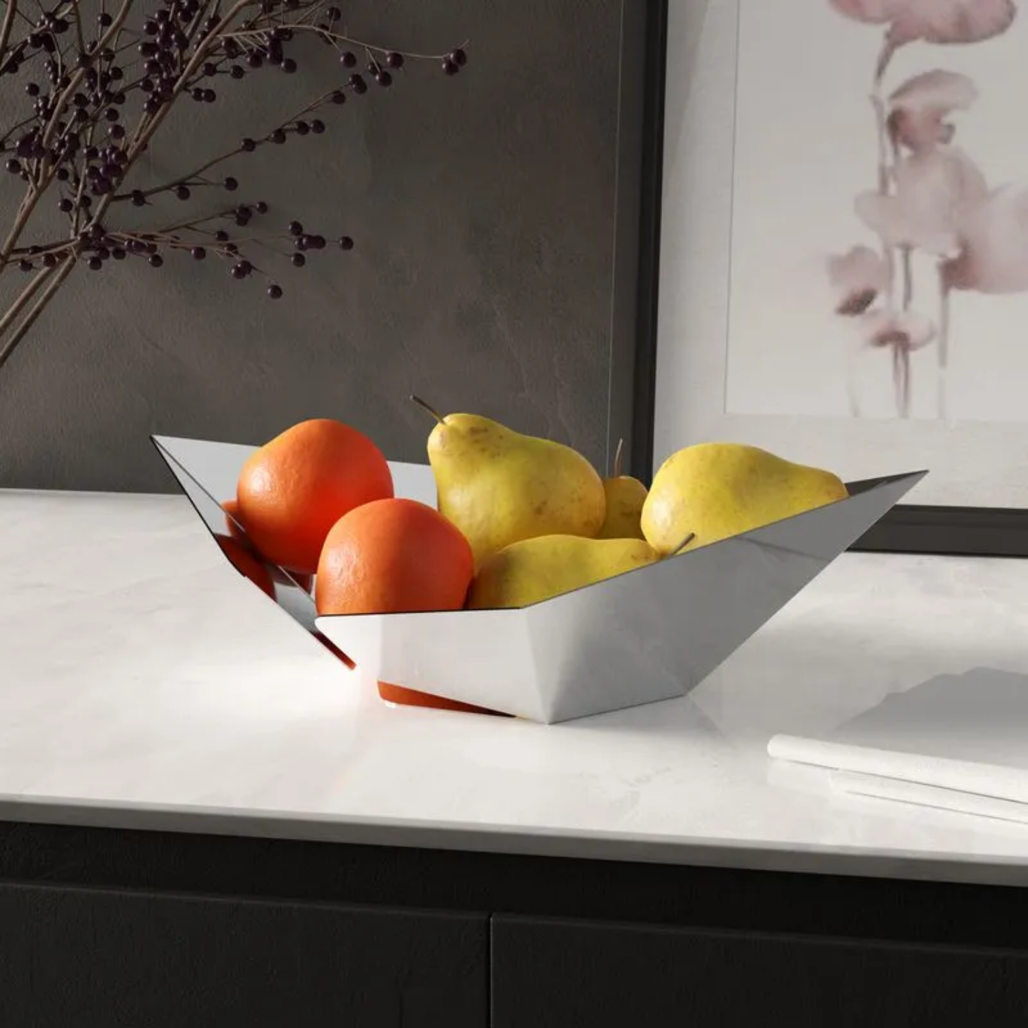 Centro De Mesa Inox Origami 40X31X11 8845... Centro De Mesa Inox Origami 40X31X11 8845...