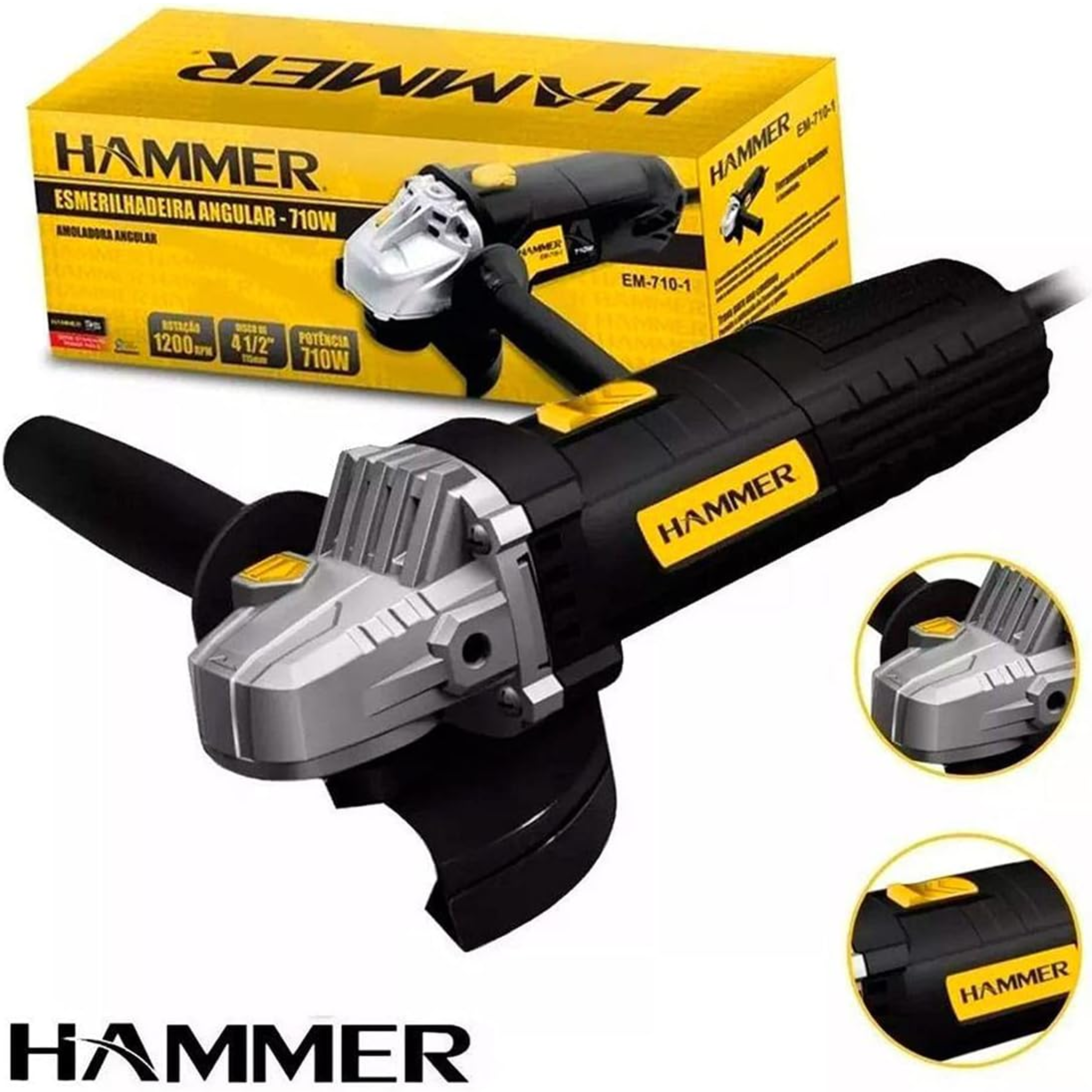 Esmerilhadeira Angular 4.1/2 710W 110V Ha... Esmerilhadeira Angular 4.1/2 710W 110V Ha...