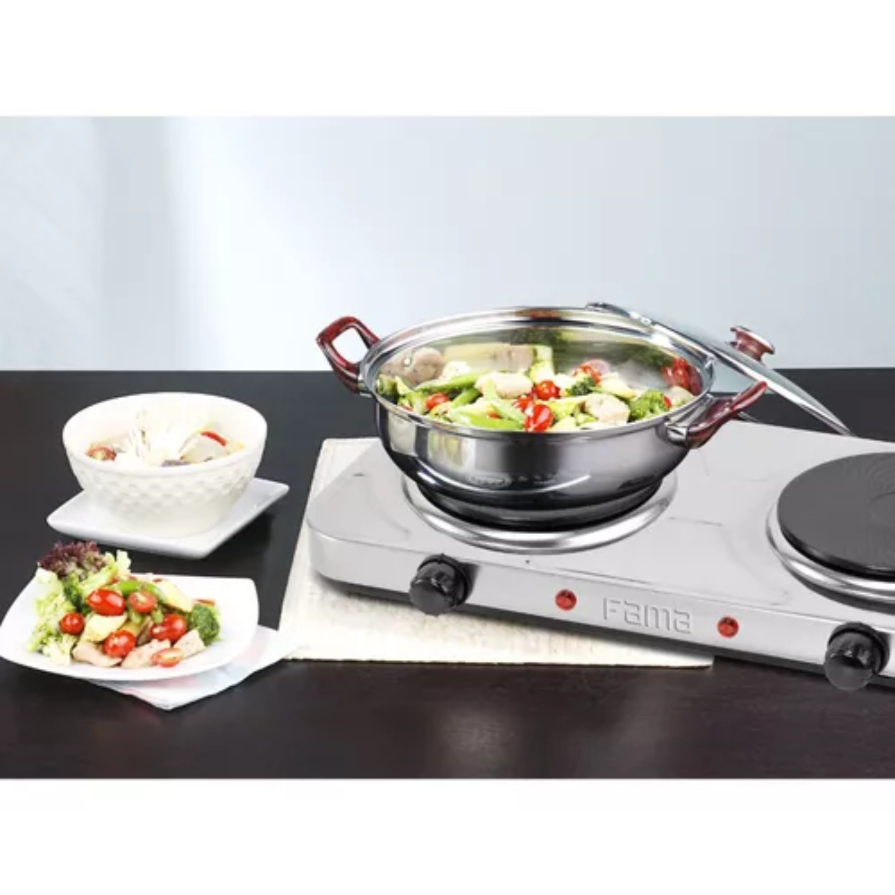 Fogao Eletrico Inox 02 Bocas 127W Ffg01 B... Fogao Eletrico Inox 02 Bocas 127W Ffg01 B...