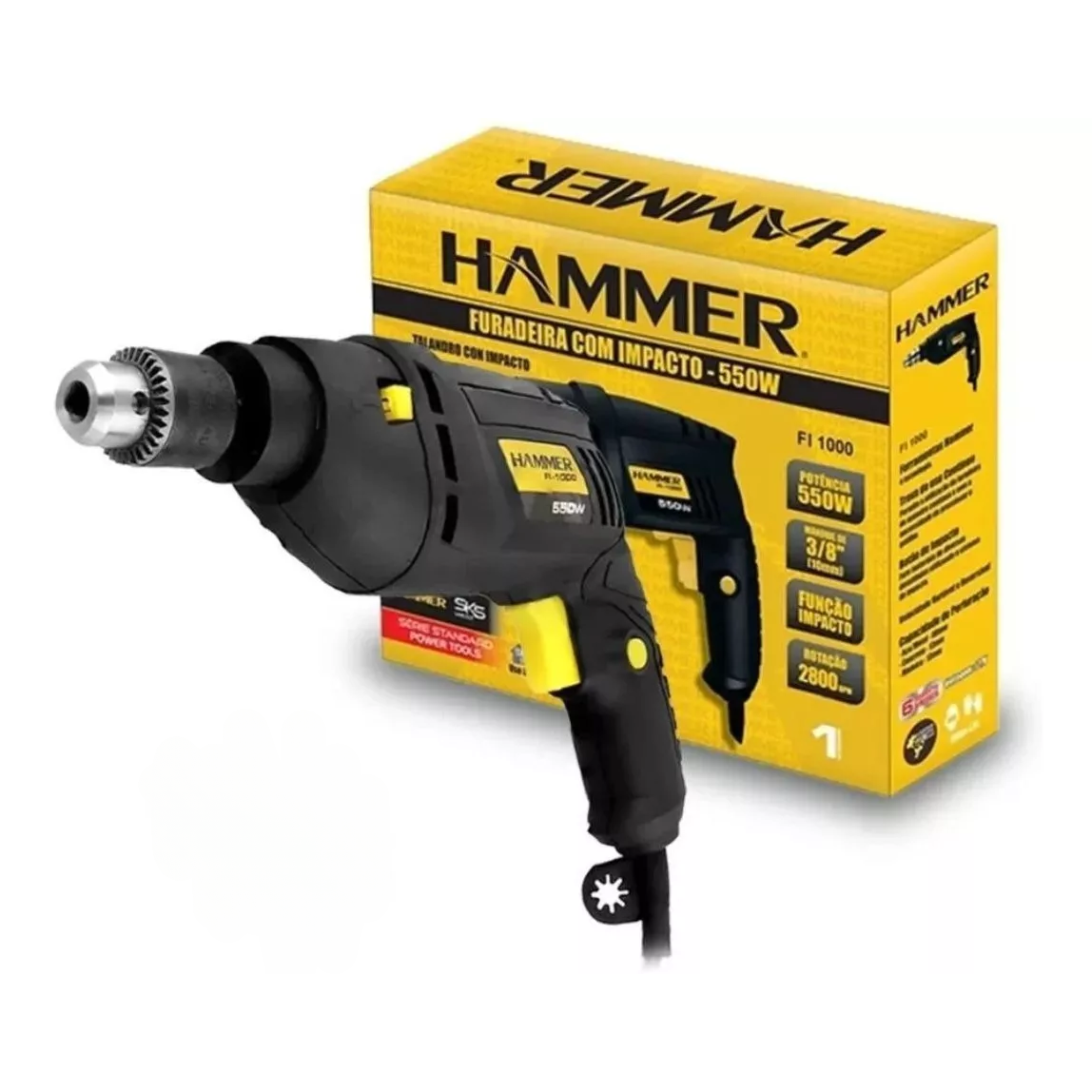 Furadeira De Impacto 3/8 (10mm) 550W 110V... Furadeira De Impacto 3/8 (10mm) 550W 110V...