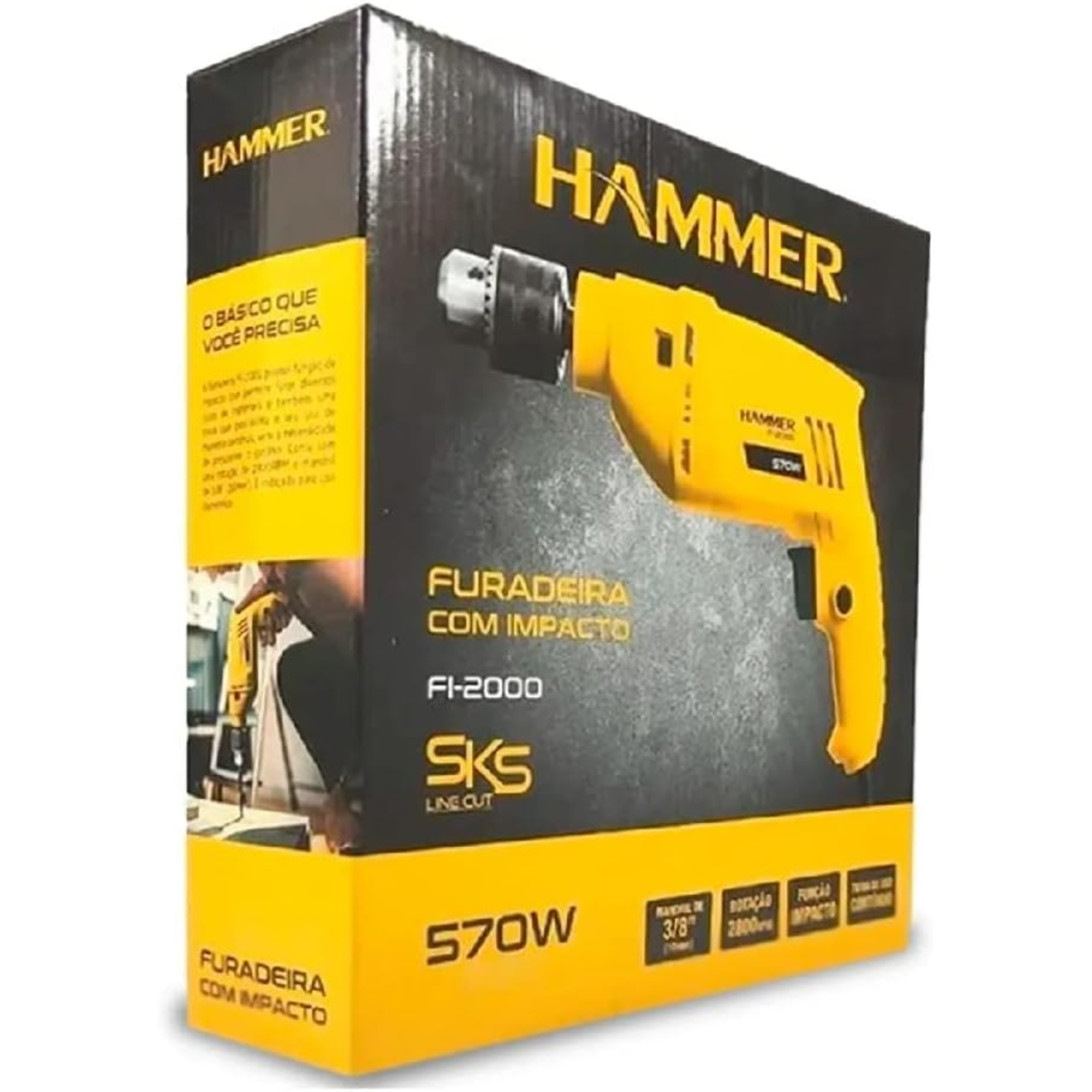 Furadeira De Impacto 3/8 (10mm) 570W 110V... Furadeira De Impacto 3/8 (10mm) 570W 110V...