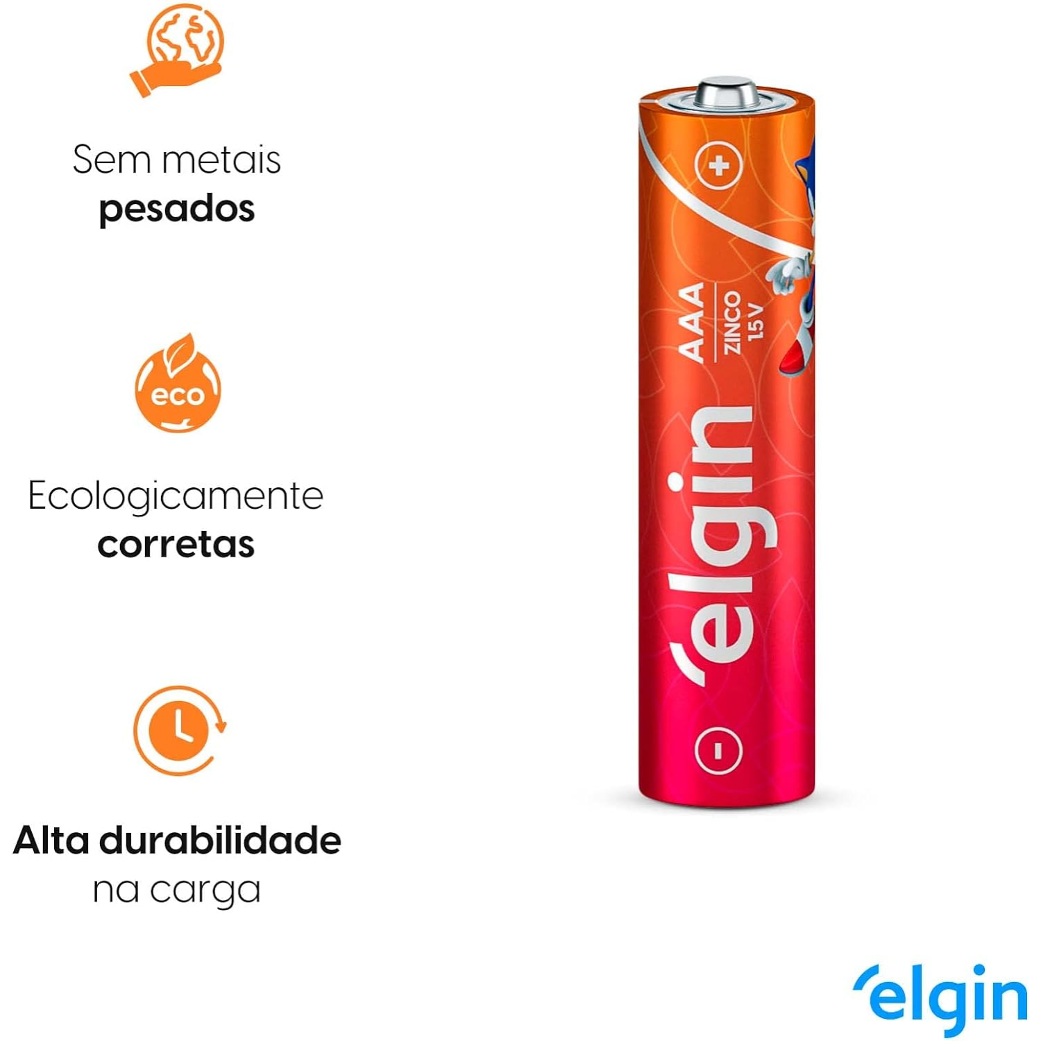 Pilha Zinco Carvao Aaa Blister C/40 Elgin