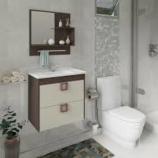 Armario Lirio 59Cm C/Espelheira Amendoa/B... Armario Lirio 59Cm C/Espelheira Amendoa/B...