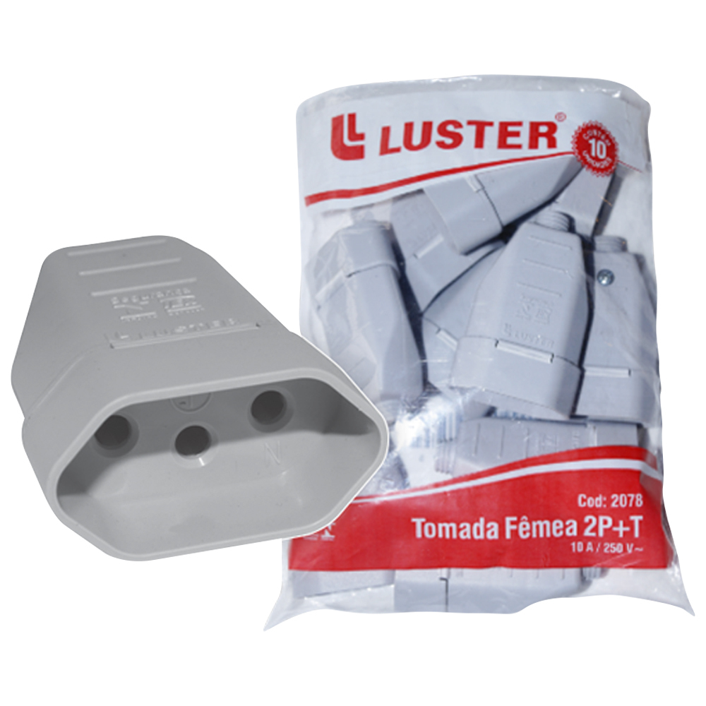 Plugue Femea 2P 10A BR Luster