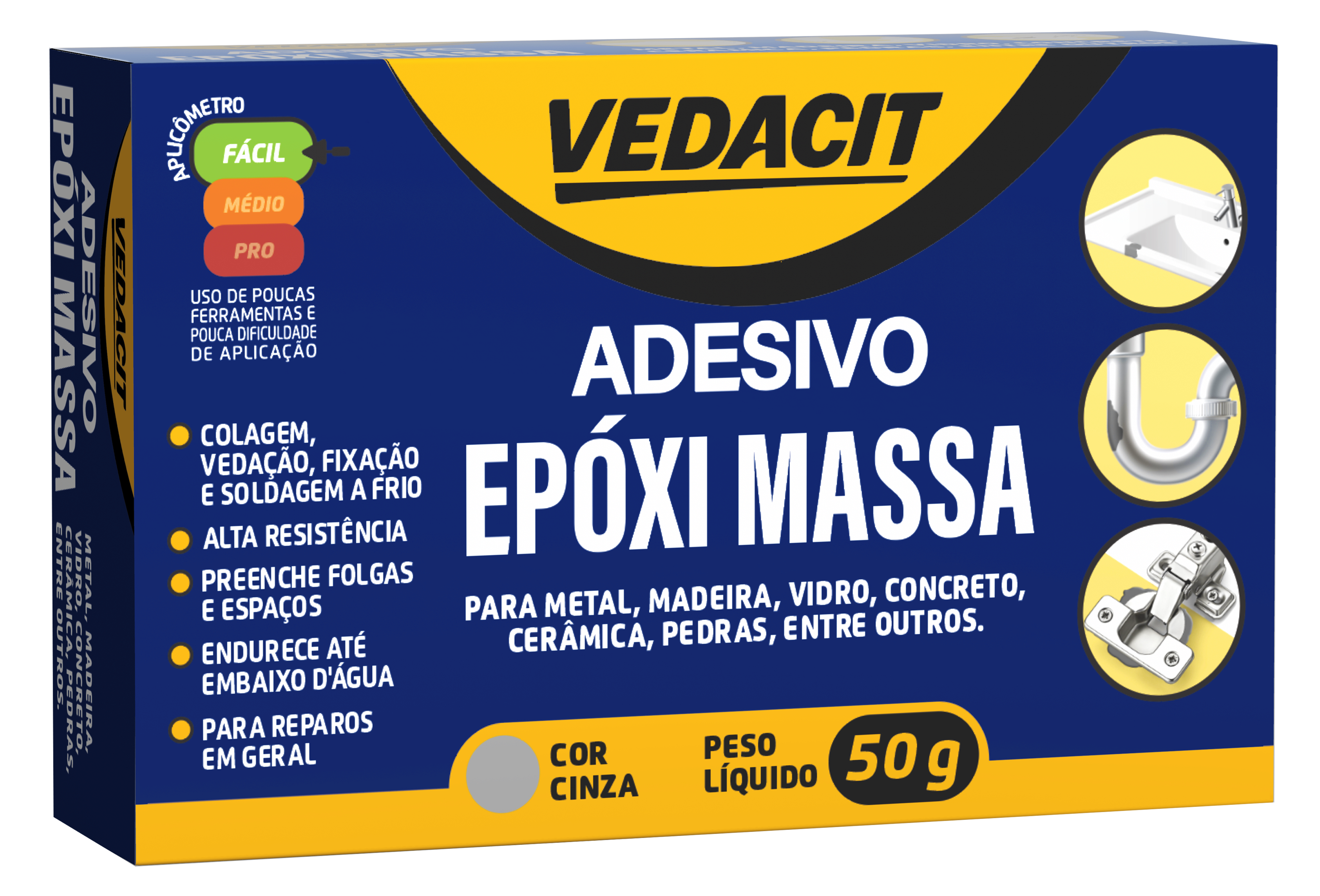 Adesivo Epoxi Massa 50Gr Vedacit