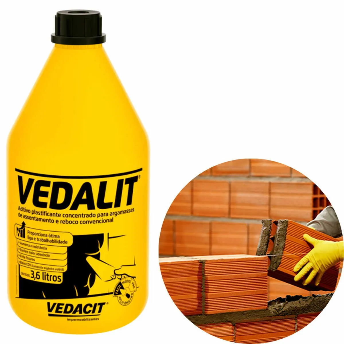 Aditivo Plastificante Vedalit 3,6L Vedacit