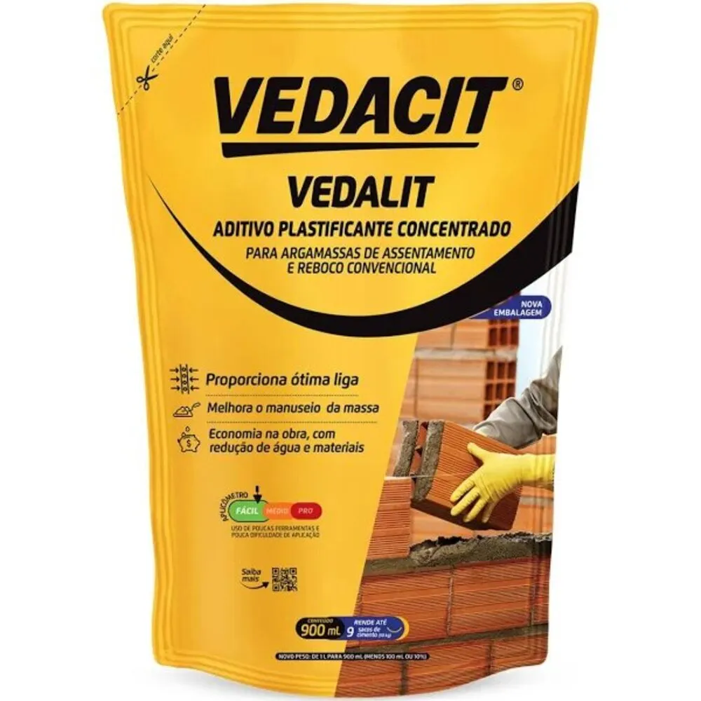 Aditivo Plastificante Vedalit 900Ml Vedacit