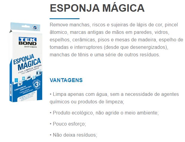 Esponja Magica Embalagem C/03Un 00302 Tek...