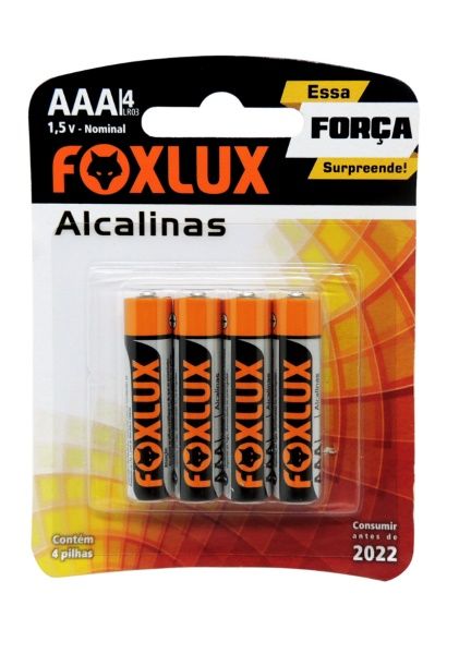 Pilha Alcalina Aaa C/4 Foxlux