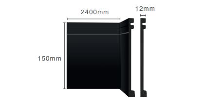 Alizar Frisado 15cm x 2,40mt Preto 120 Ec... Alizar Frisado 15cm x 2,40mt Preto 120 Ec...