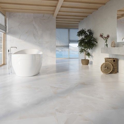 Porcelanato 90X90 Onix Bianco Satin Aceti...