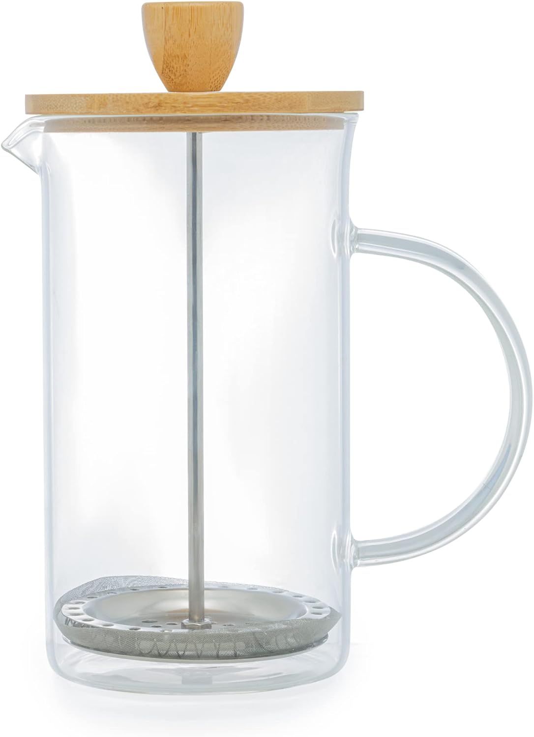Cafeteira Prensa Tampa/Bambu 600Ml De Vid... Cafeteira Prensa Tampa/Bambu 600Ml De Vid...