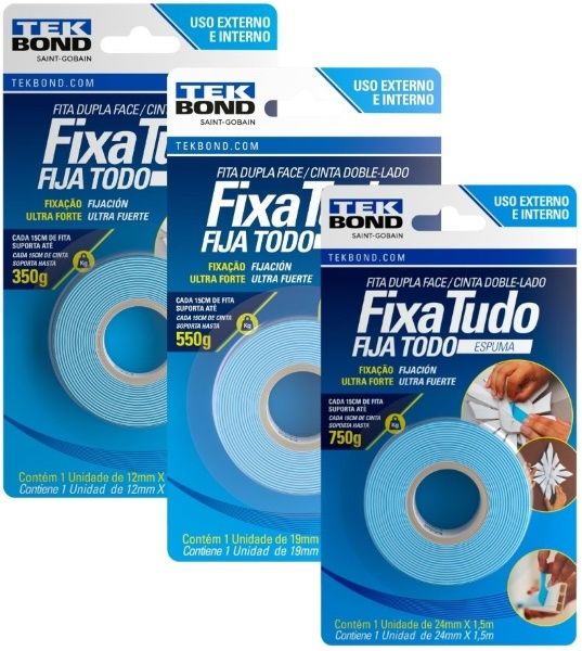 Fita Dupla Face Espuma 19mmx1,5M Tekbond