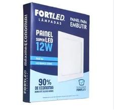 Painel Led 12W Emb Quad 6500K BR Fortled