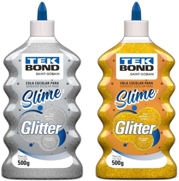 Ud - Slime Glitter Prata 500G Tekbond
