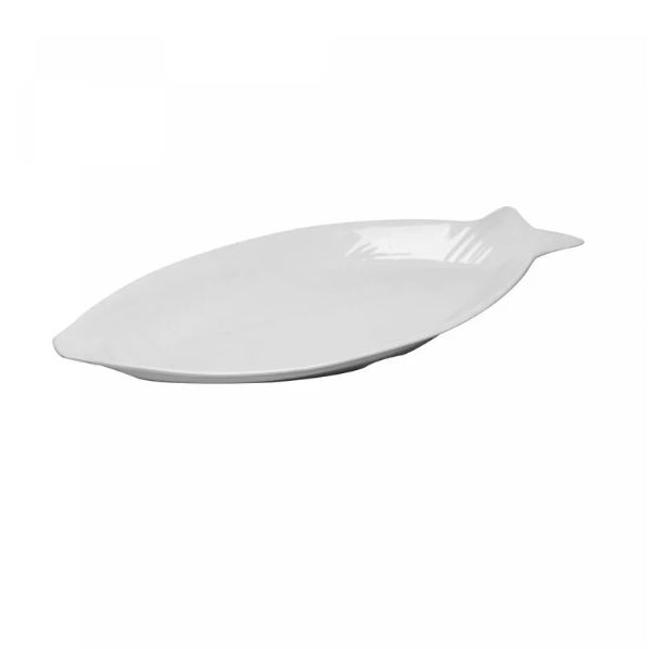 Travessa Melanina Peixe Branca 58x28Cm 20... Travessa Melanina Peixe Branca 58x28Cm 20...