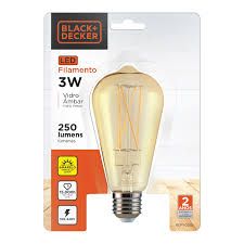 Lampada Led Filamento St64 Ambar 03W 2200...