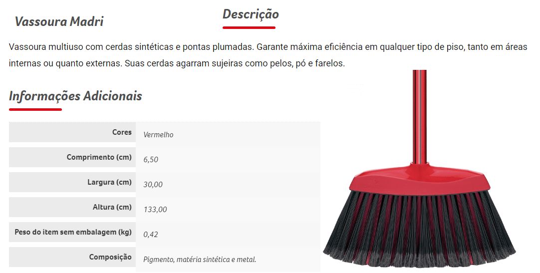 Vassoura Madri Condor