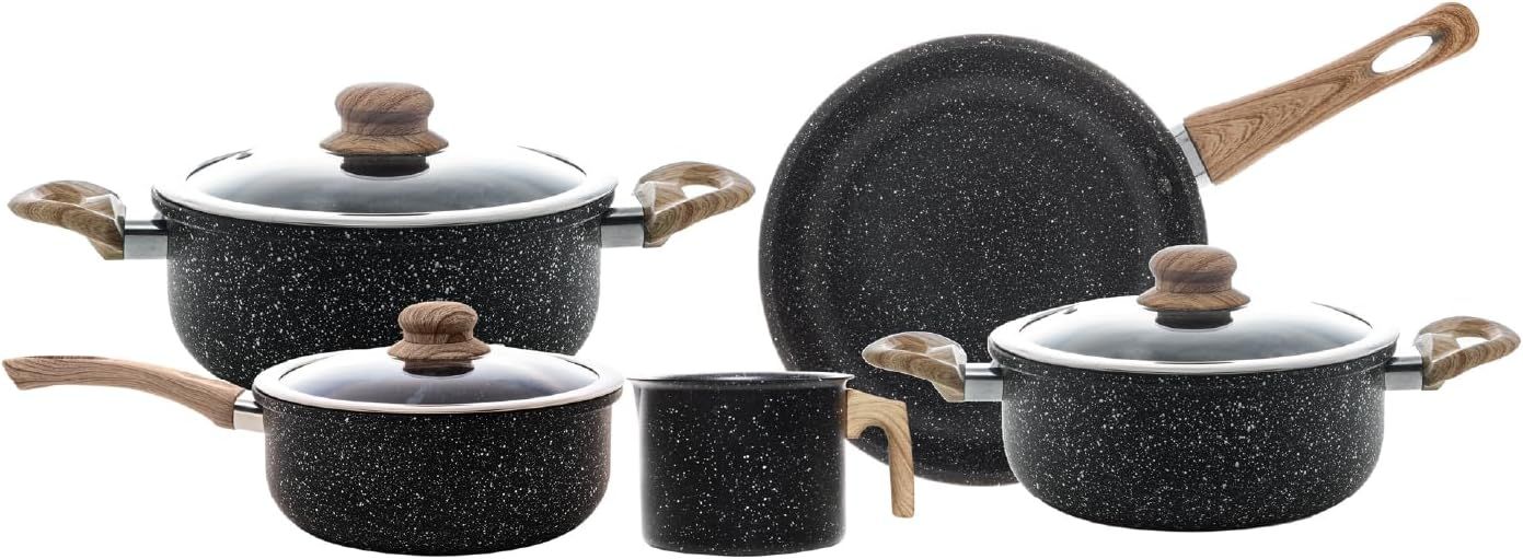 Conjunto 05 Pan C/Indução Granilite Preto... Conjunto 05 Pan C/Indução Granilite Preto...