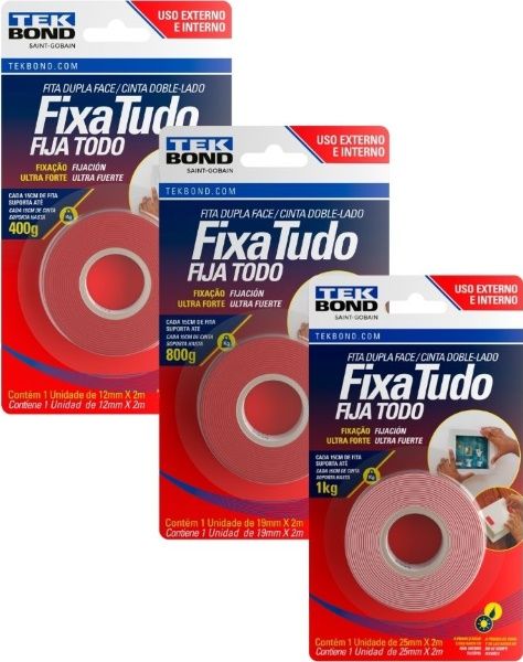 Fita Dupla Face Inte/Ext 12mmx2,0M Tekbond