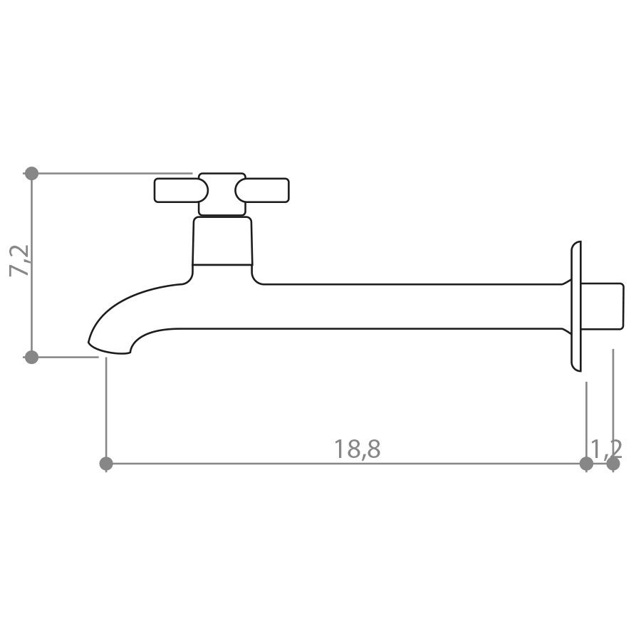 Torneira Pia Cruzeta 21Cm Metal Cromado 3...