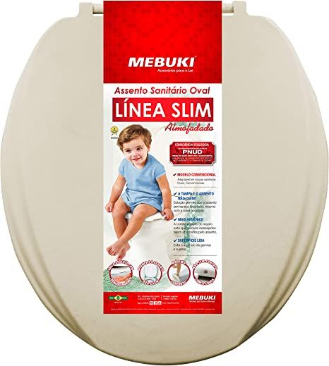 Assento Almof Oval Slim Areia Mebuki Assento Almof Oval Slim Areia Mebuki