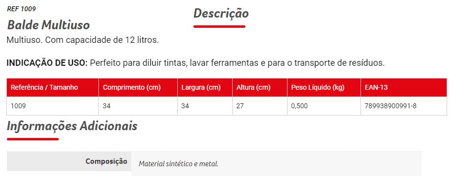 Balde Multiuso 12L 1009 Condor