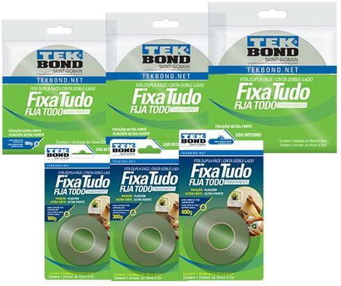Fita Dupla Face Interno 19X2M Tekbond