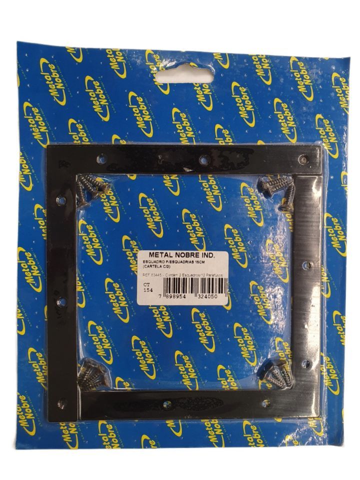 Esquadro P/ Esquadria 15Cm Preto Metal NoBRe Esquadro P/ Esquadria 15Cm Preto Metal NoBRe