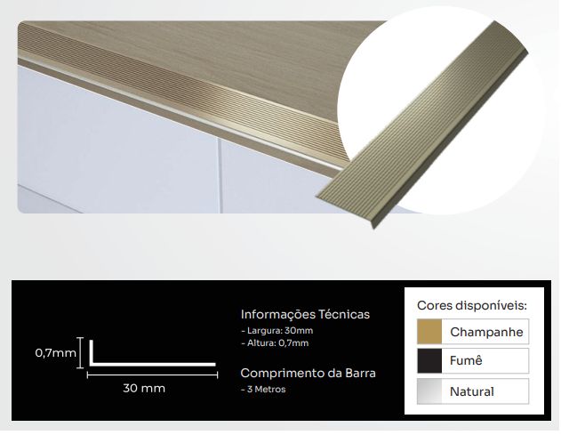Cantoneira 3x0,7 Natural 3,0MT New Ponta