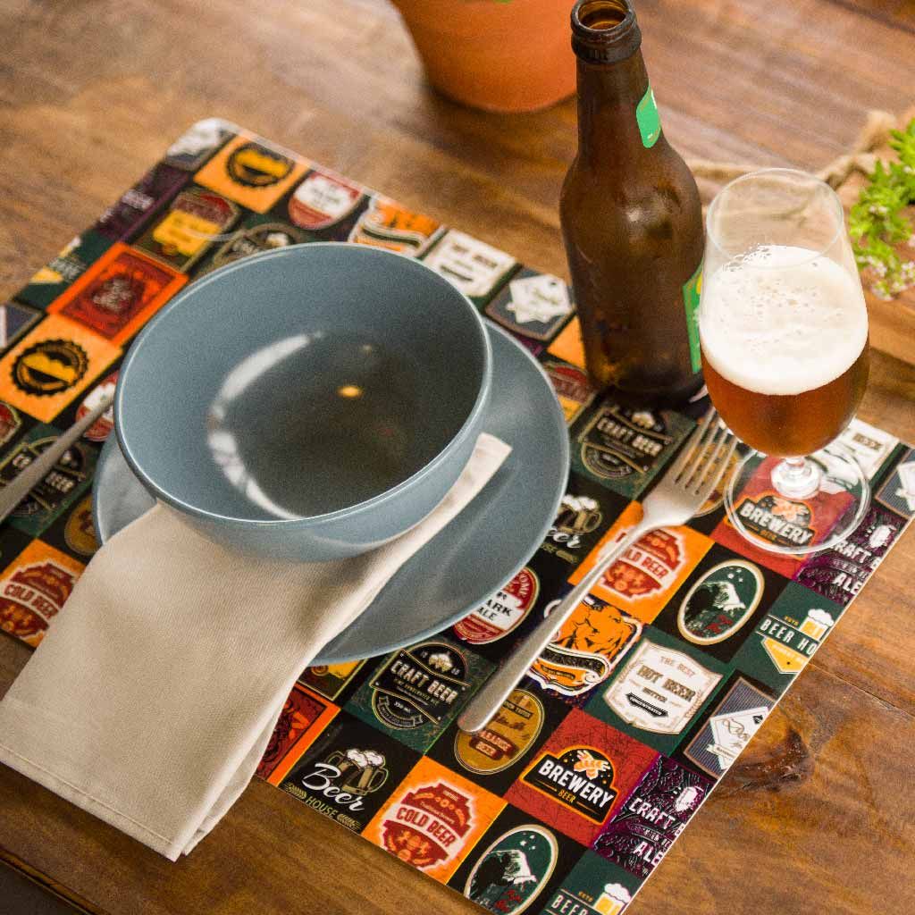 Jogo Americano Pvc Print Beer Stamps