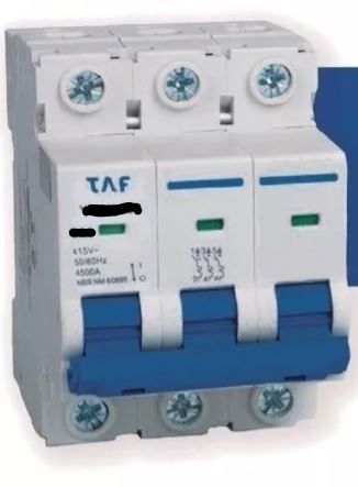 Disjuntor Tripolar 10A 4.5Ka Din Taf Disjuntor Tripolar 10A 4.5Ka Din Taf