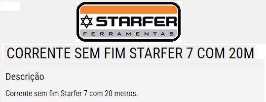 Corrente S/Fim 07 C/20M Starfer 