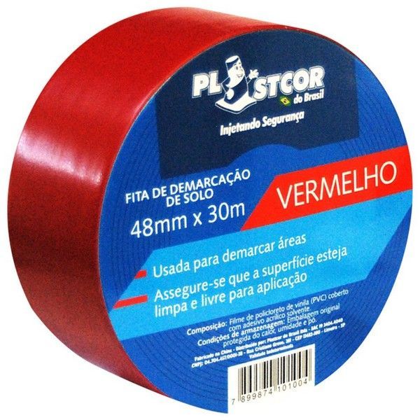 Fita P/ Demarc Vermelha C/ Ades 48mmx30Mt... Fita P/ Demarc Vermelha C/ Ades 48mmx30Mt...