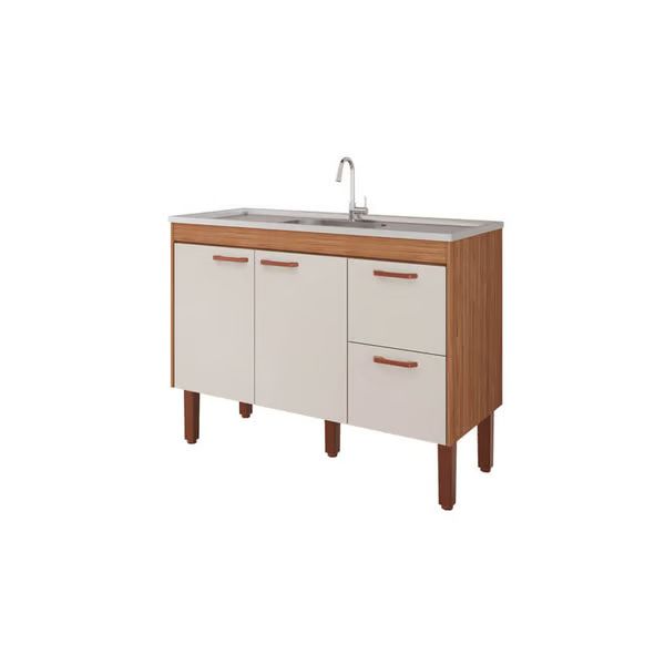 Balcao Cozinha Slim 1,14Mt Freijo/Off White Balcao Cozinha Slim 1,14Mt Freijo/Off White