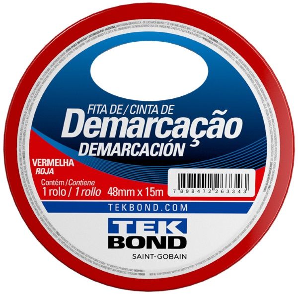 Fita P/ Demarc Vermelha C/ Ades 48mmx15Mt...