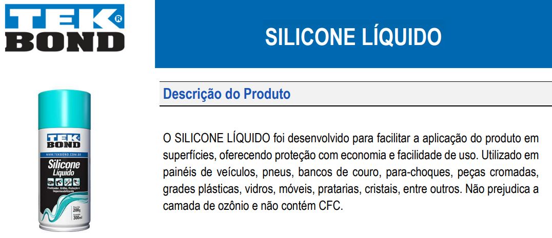 Silicone Spray Liquido 300Ml Tekbond