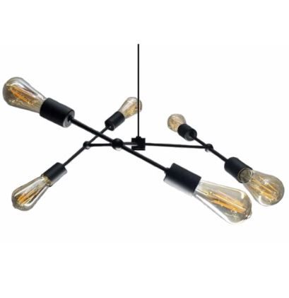 Pendente Sputnik Faces Preto 6 Hastes Ene... Pendente Sputnik Faces Preto 6 Hastes Ene...